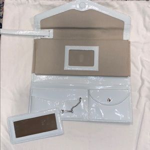 HOBO white patent leather w/attached mirror